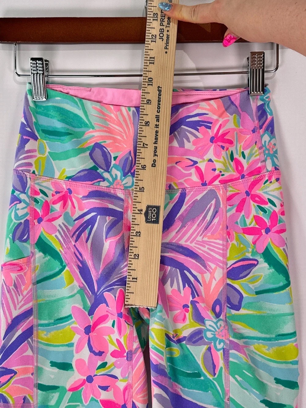 Lilly Pulitzer Luxletic Weekender Legging High Rise Floral Palm Multi Pink XS